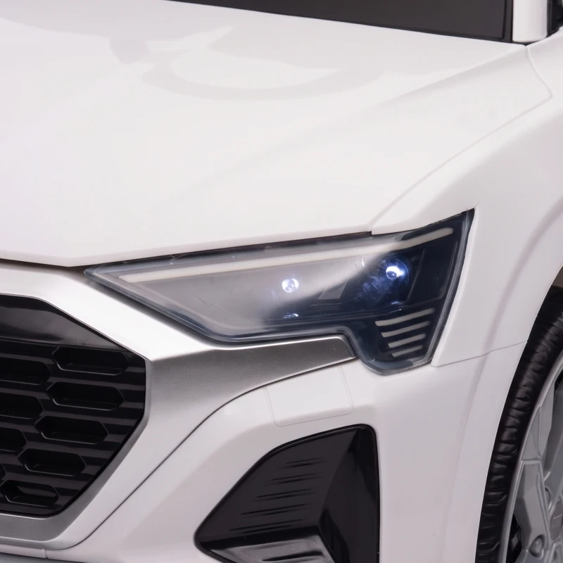 AIYAPLAY Audi Q8 etron Sportback Licensed Ride on Car with Remote Control, Four-Wheel Suspension, Soft Start for Ages 3-4, White