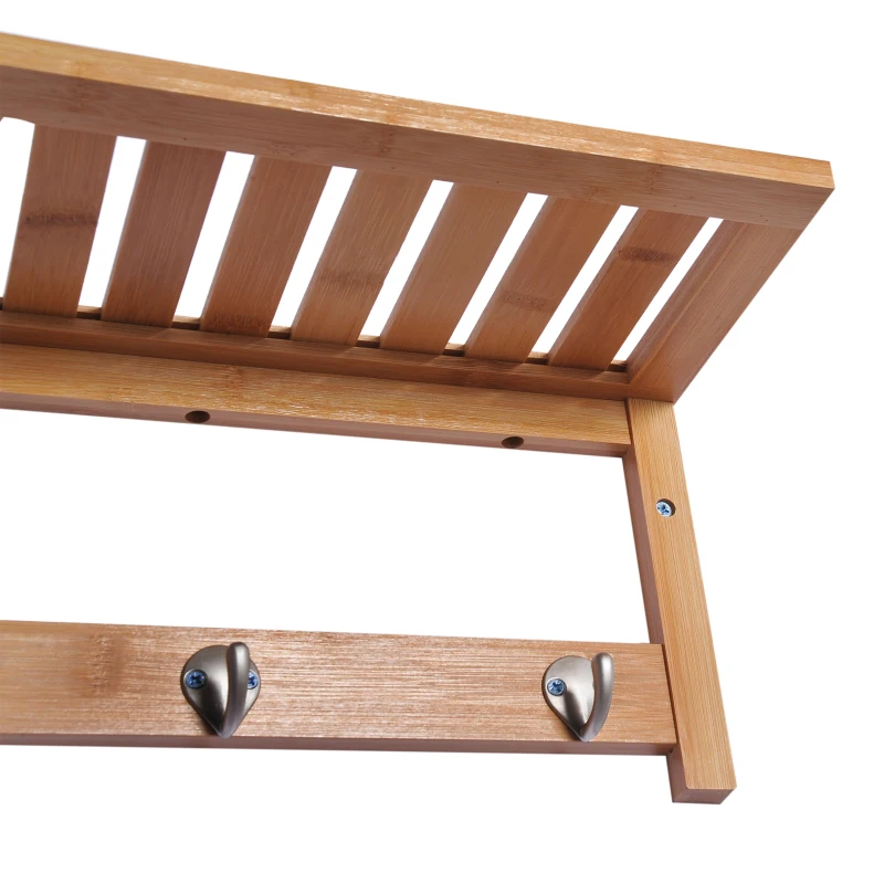 Homcom Cuier de Perete Raft Cuier in Bambù, 50x17x20cm