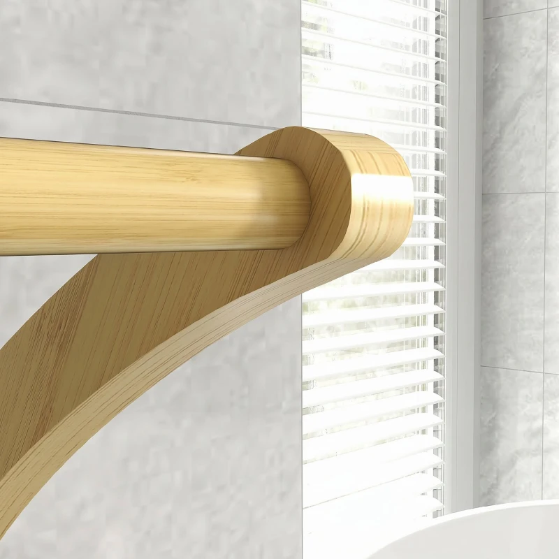 HOMCOM Toallero de Pie de Bambú con 3 Barras y Estante de Almacenamiento para Baño y Lavandería 50x29x84 cm Natural