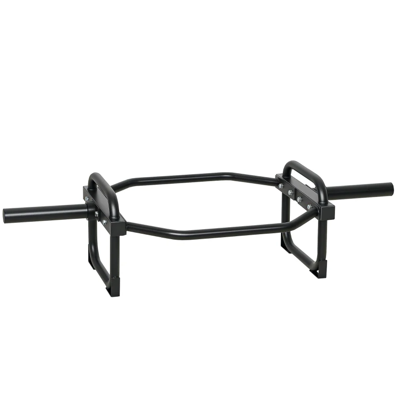 SPORTNOW Barre olympique hexagonale 5 cm capacité 300 kg, design facile à charger pour développé, soulevés, haussements, squats et farmer walks