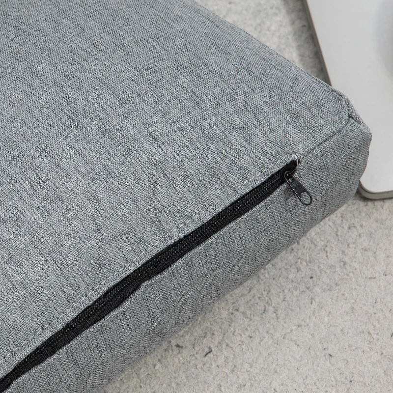 HOMCOM 3-in-1 opklapbare slaapstoel, slaapbank met bedfunctie in linnenlook – omvormbaar tot logeerbed, gestoffeerde relaxstoel en vloermatras voor woonkamer of slaapkamer, grijs(m-9)