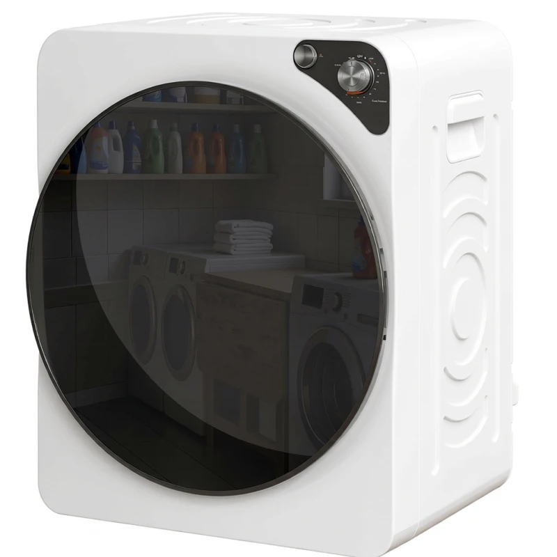 HOMCOM Asciugatrice Portatile da 1000W con 5 Programmi e Timer, in PCM e Acciaio Inox, 49x43x61 cm, Bianco