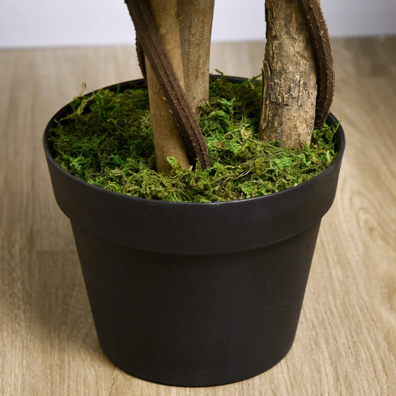 HOMCOM Planta de Boj Artificial de 3 Esferas con Macetero Incluido y Base Reforzada Altura 90 cm