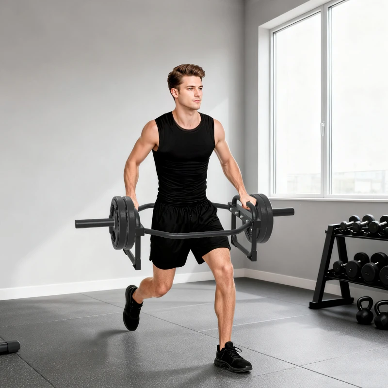 SPORTNOW Barra Olimpica Esagonale 5cm con Capacità 300kg, Design Facile da Caricare per Panca, Stacchi, Scrollate, Squat e Trasporti del Contadino