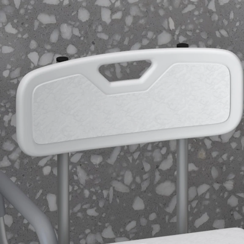 HOMCOM Silla de Ducha 3 en 1 con Respaldo y Apoyabrazos Altura Ajustable y Pies Antideslizantes Blanco