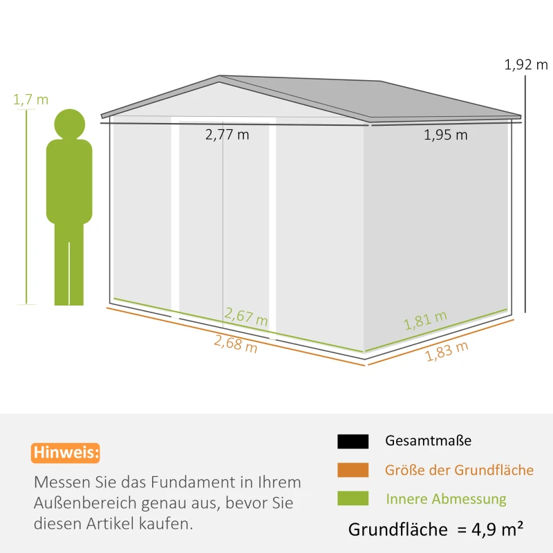 Outsunny Gereedschapsschuur tuinhuis gereedschapsschuur tuinkast gereedschapskast metaal