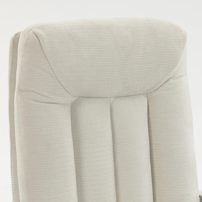 HOMCOM Chaise Bureau Ergonomique, Fauteuil de Bureau Inclinable en Chenille, Hauteur Réglable, Repose-Pieds, Crème