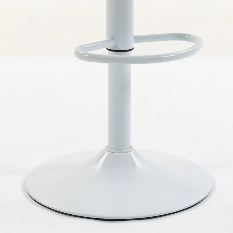 HOMCOM Lote de 2 Taburetes de Bar, Taburetes de Bar Regulables en Altura, Asiento Acolchado en Chenilla, Giratorio 360°, Gris