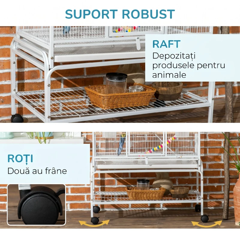 Pawhut Cusca Pasari 3 Niveluri – Cu Roti, Scari & Accesorii Incluse