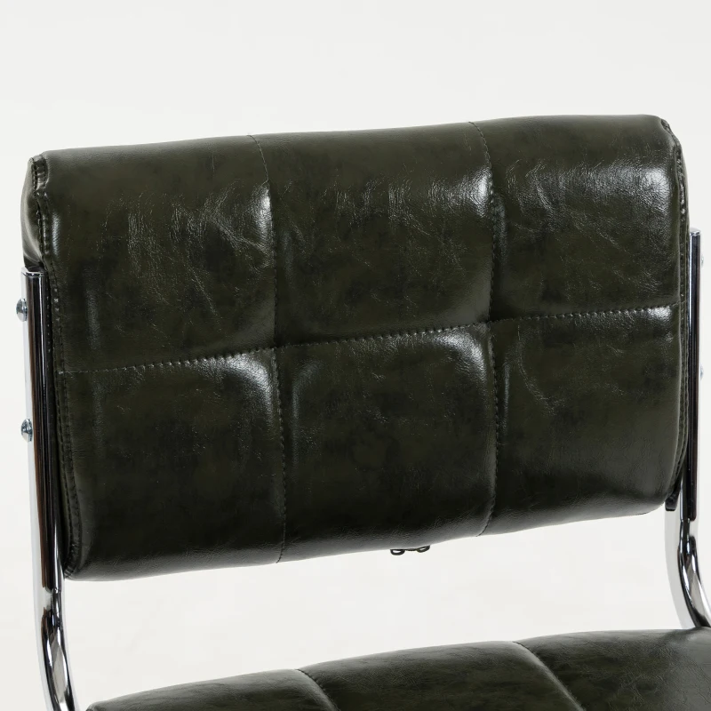 HOMCOM Bar Stools Modern PU Leather Adjustable Breakfast Bar Stools Backrest Set of 2 Green