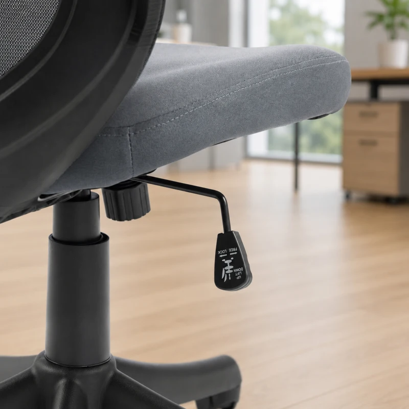HOMCOM Chaise Bureau Ergonomique avec Accoudoirs 3D et Appui-Tête Réglable, Fauteuil de Bureau en Maille, Gris