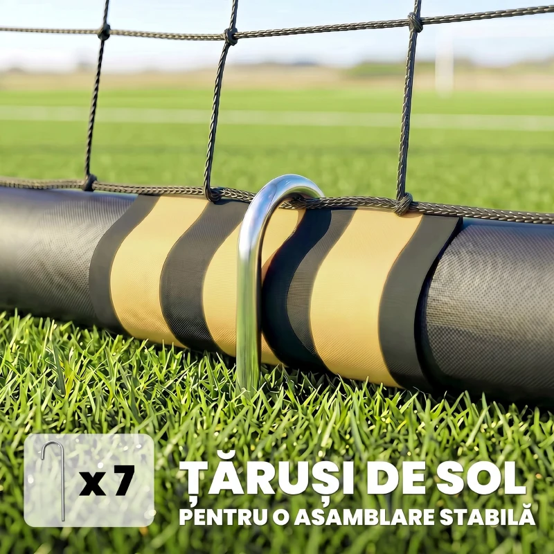 SPORTNOW Poartă de Fotbal Cu Plasă Și Căptușeală din Epe, Negru și Galben