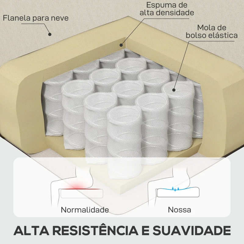 HOMCOM Poltrona de Sala de Estar Poltrona Moderna para Dormitório com Pés de Madeira Poltrona Individual 74x86x102 cm Creme