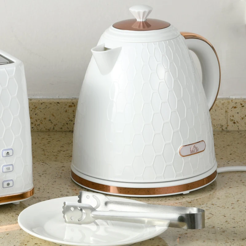 HOMCOM 3kW Rapid Boil Honeycomb Kettle - Cream