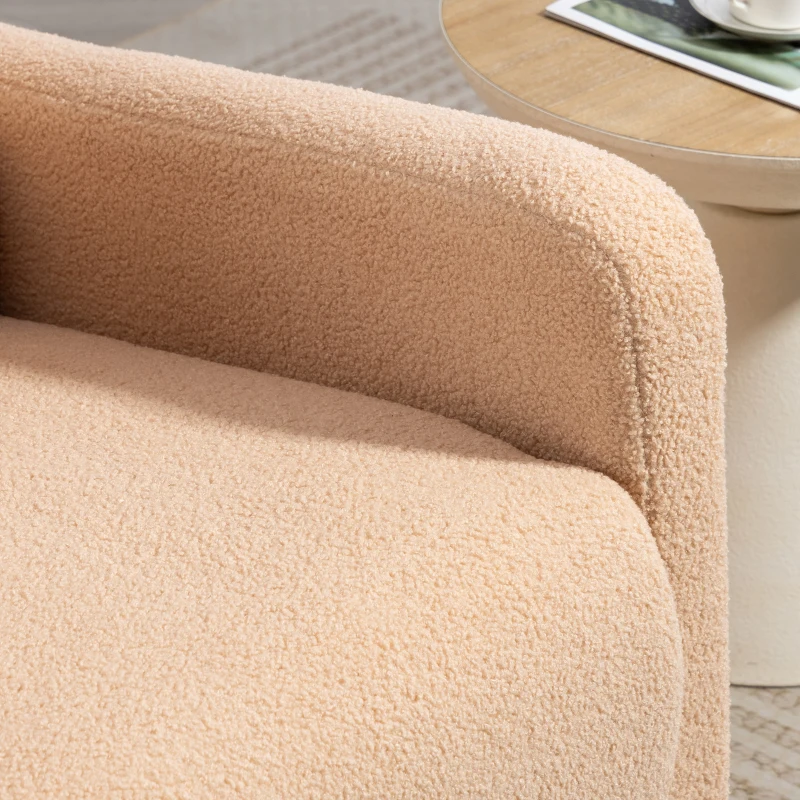 HOMCOM Sillón Relax Reclinable Manual hasta 135º con Reposabrazos Reposapiés Acolchado Grueso Función de Balanceo 360° Marrón
