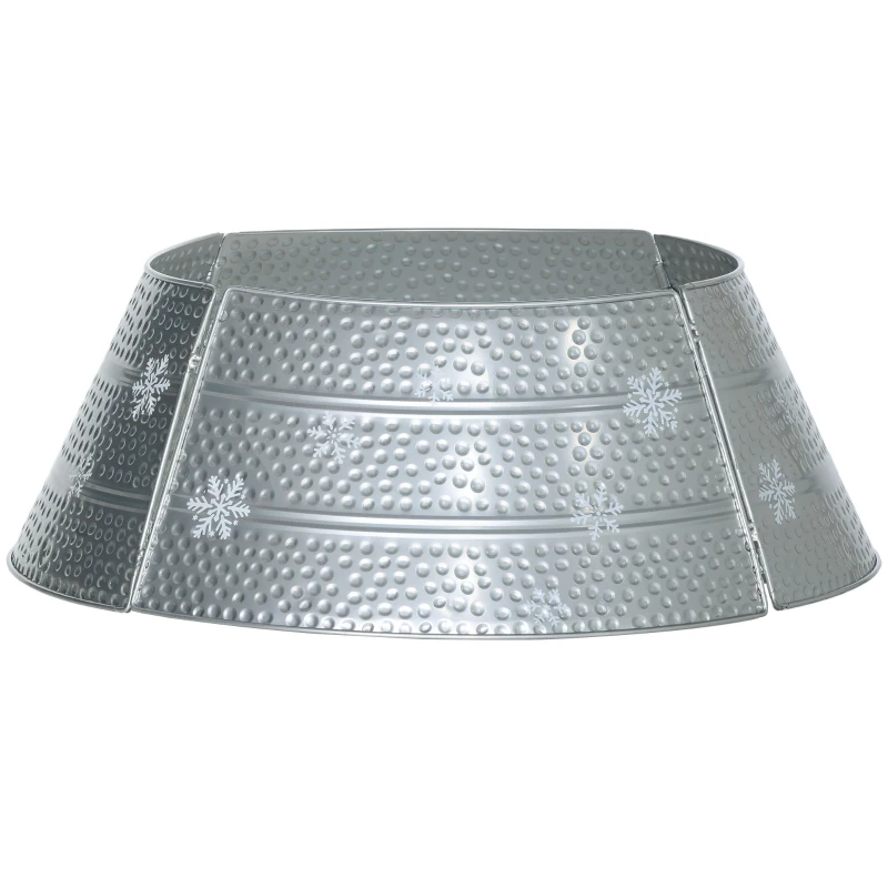 HOMCOM Fustă metalică pentru Brad Impermeabilă Decorațiune pentru Petreceri Casă 66x66x23 cm Argintiu