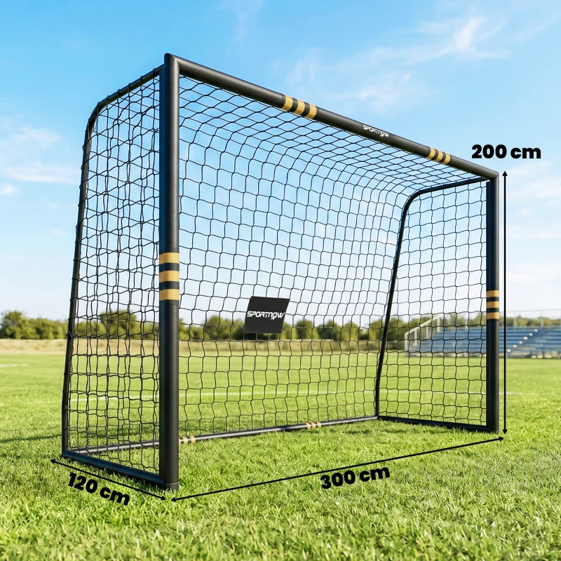 SPORTNOW Poartă de Fotbal Cu Plasă Și Căptușeală din Epe, Negru și Galben