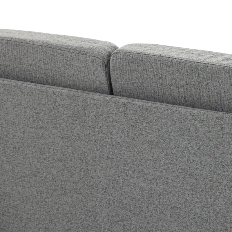 HOMCOM 2 Sitzer Sofa, Couch mit Holzbeine, Leinenoptik, Gepolsterter Polstersofa, Doppelsofa im Modern-Stil für Wohnzimmer, Schlafzimmer, Grau