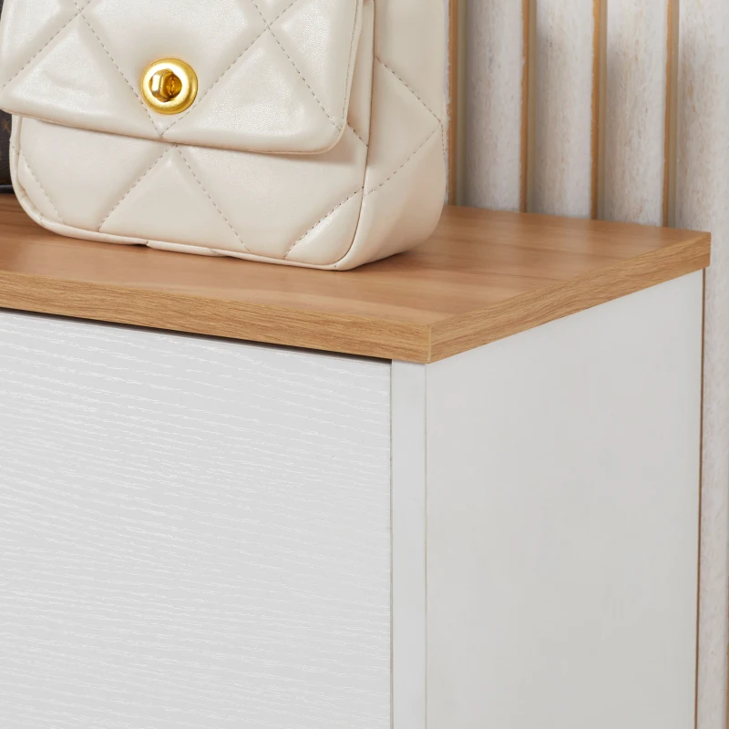 HOMCOM Sapateira Estilo Escandinavo 3 Portas Basculantes 70x23,5x122 cm Branco