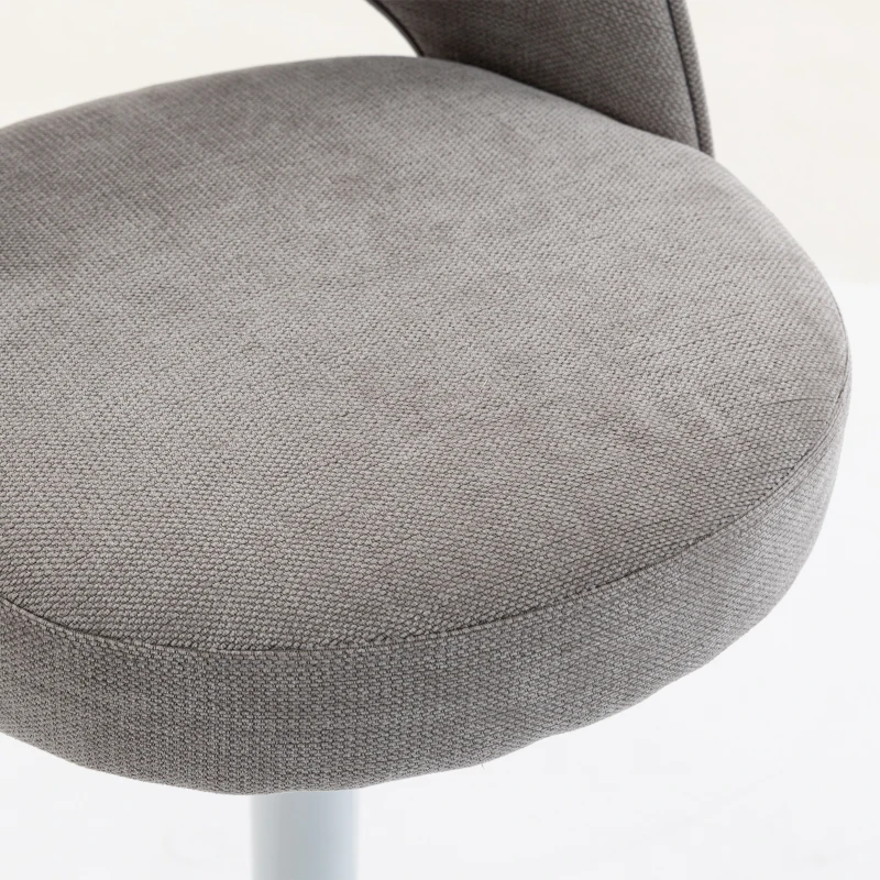 HOMCOM Lote de 2 Taburetes de Bar, Taburetes de Bar Regulables en Altura, Asiento Acolchado en Chenilla, Giratorio 360°, Gris