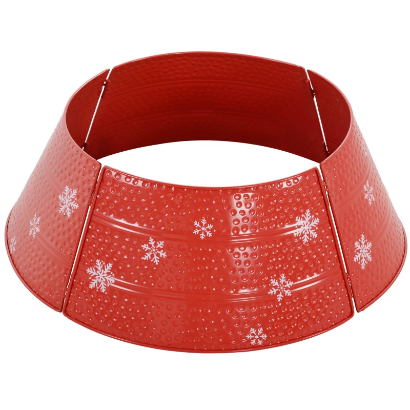 HOMCOM Fustă pentru brad din metal impermeabilă Decorațiune pentru brad de Crăciun 66x66x23 cm Roșu