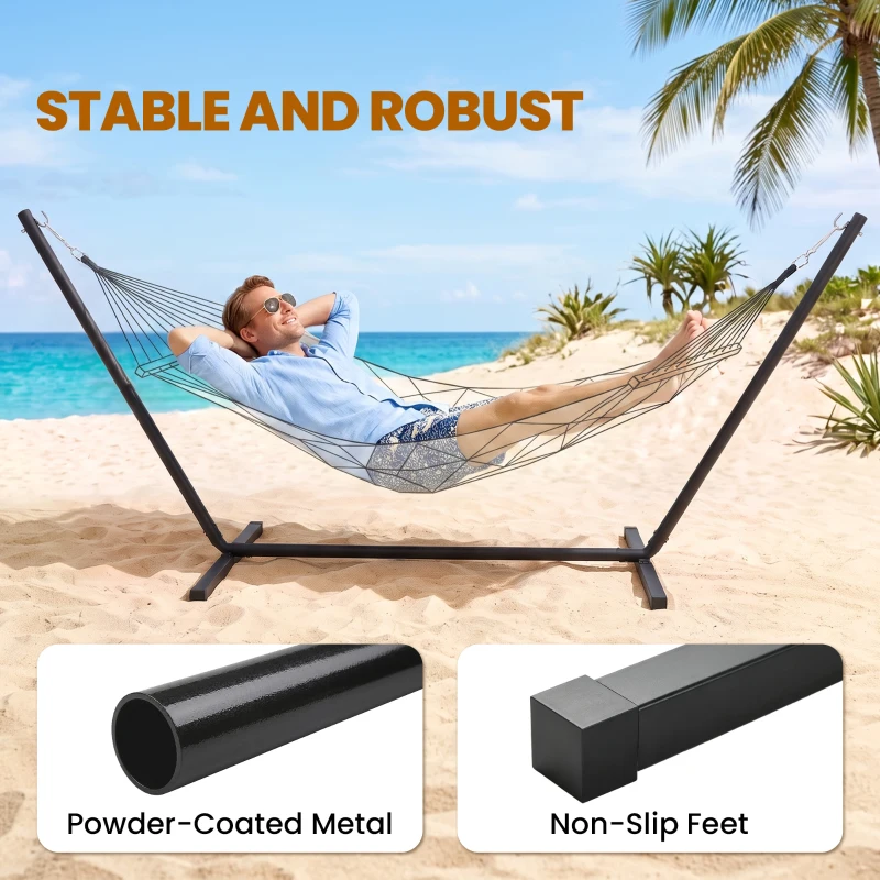 Outsunny 3.6m Extra-long Universal Hammock Stand Metal Frame Garden Camping Picnic Outdoor Patio Replacement – Stand Only