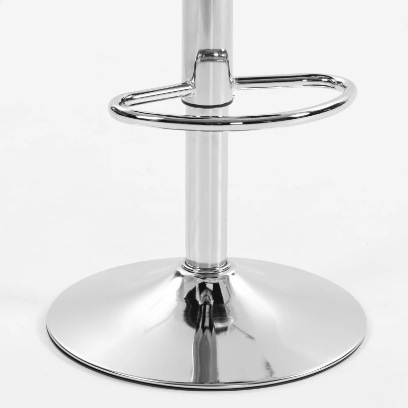 HOMCOM Lote de 2 taburetes de barra, altura ajustable, giratorio 360°, asiento acolchado, respaldo y reposapiés, negro
