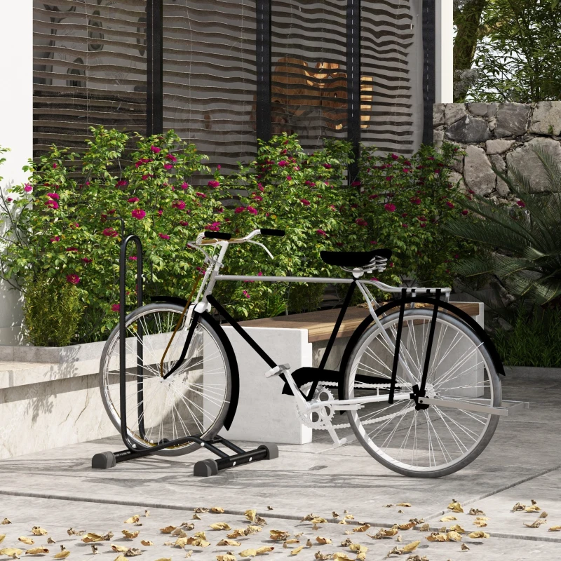 HOMCOM Supporto per Bici con Ganci Regolabili, Compatibile con Biciclette 24"-29" e 700c, per Garage, Interno ed Esterno, Nero