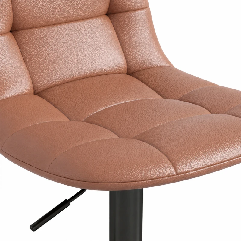 HOMCOM Set 2 sgabelli da bar girevoli 360° in PU, altezza regolabile 76-98 cm, marrone scuro