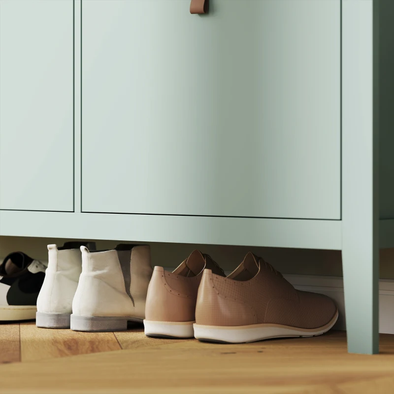 HOMCOM Scarpiera Slim 4 Cassetti per 20 Paia di Scarpe Taglia EU44 e Ripiani Regolabili, 105x24x95.5cm, Verde