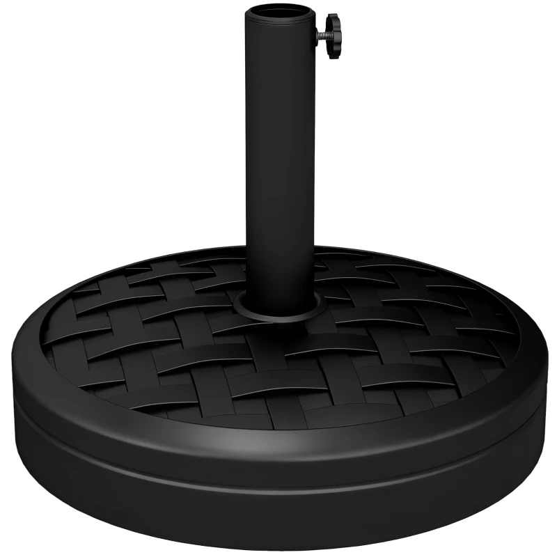 Outsunny Sonnenschirmständer aus Beton 18 kg Schirmständer, Rund Schirmhalter für Sonnenschirm 32/38/48mm Schwarz