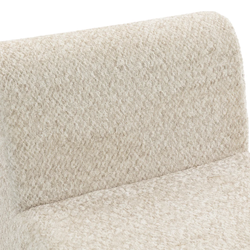 HOMCOM Poltrona da salotto girevole 360° in ciniglia con seduta extra larga, beige