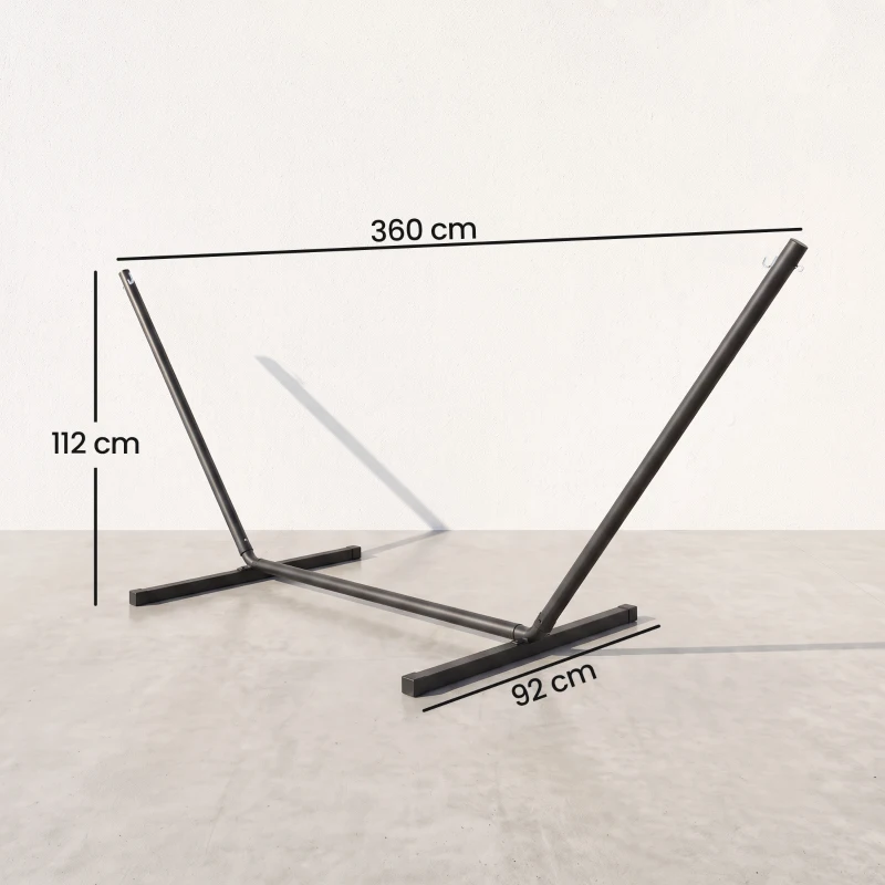 Outsunny 3.6m Extra-long Universal Hammock Stand Metal Frame Garden Camping Picnic Outdoor Patio Replacement – Stand Only