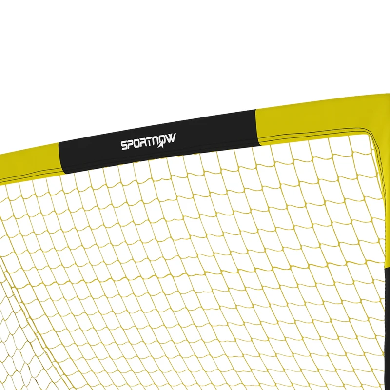 SPORTNOW Set of 2 Pop Up Football Goal, Portable Folding Football Net with Carry Bag, 8 U-Shaped Ground Stakes, Fibreglass Pole