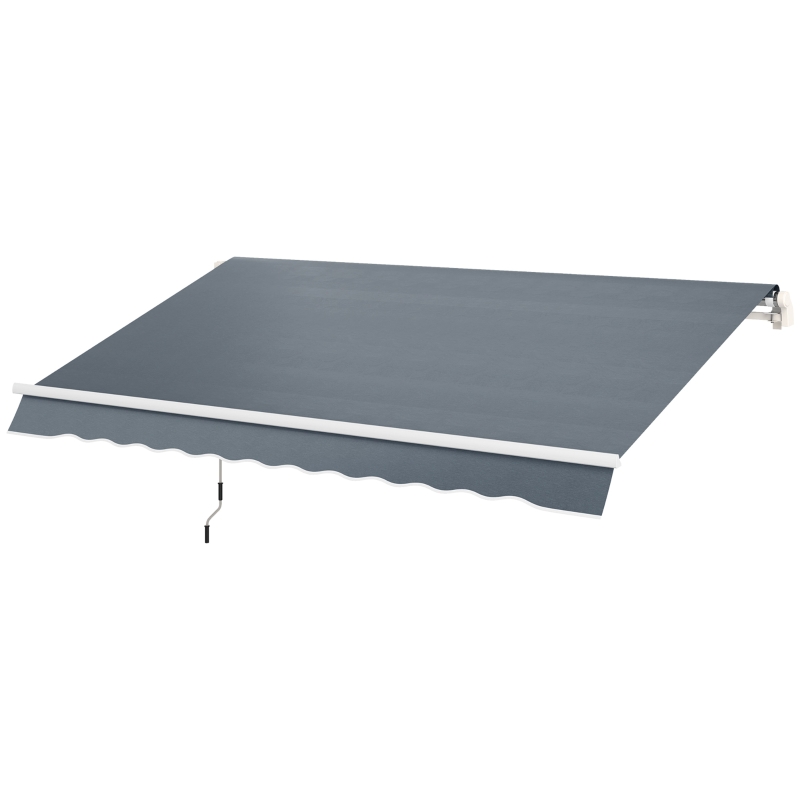 Outsunny Telo di Ricambio per Tenda Parasole Retrattile 4x3 m in Poliestere Anti UV 50+ Grigio