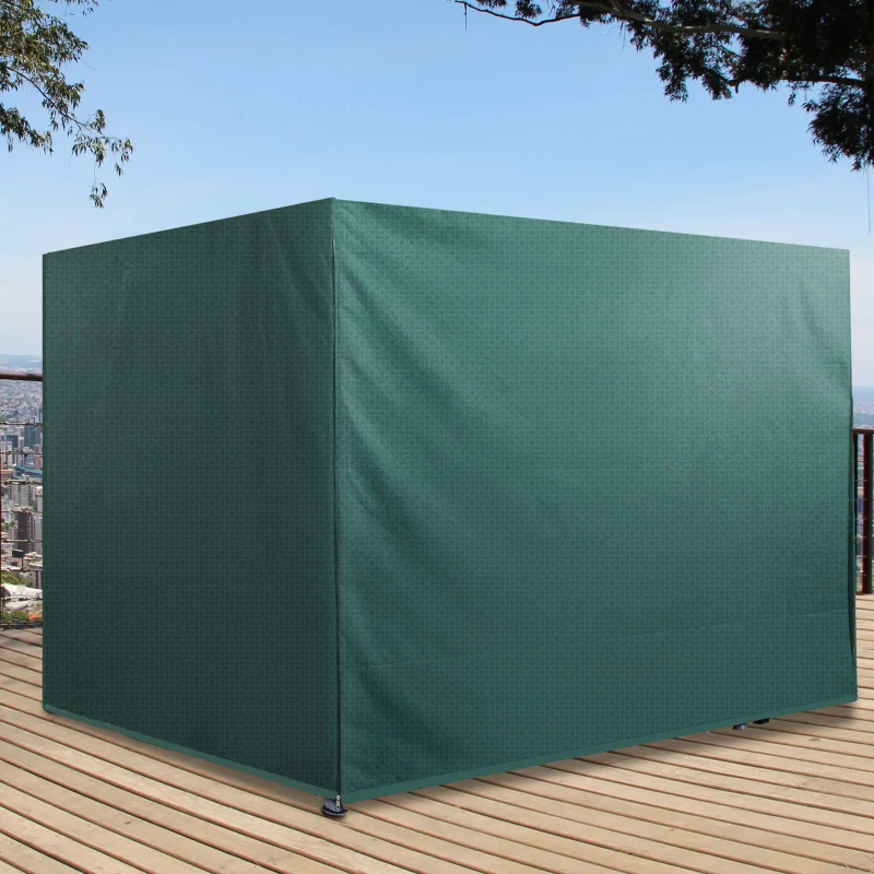 Outsunny Hollywoodschaukel Abdeckung 3 Sitzer, Wasserdicht Winterfest Schutzhülle für Gartenschaukel, Winddicht UV-Beständig Abdeckplane für Gartenmöbel, Hängesessel, 215 x 155 x 150 cm Grün