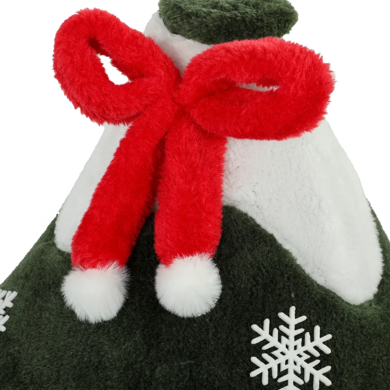 PawHut Cat Tree, Christmas Cat Tower with Dual Condos, Sisal Ladder, Jute Posts, Anti-Tip Rope, Hanging Balls, 60 x 60 x 132 cm