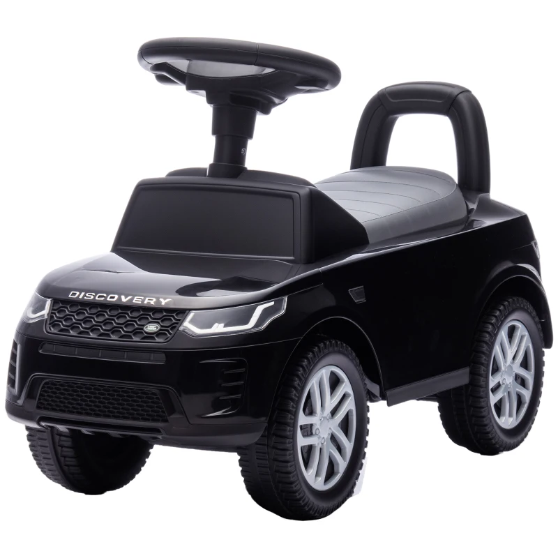 AIYAPLAY Correpasillos Infantil con Licencia Land Rover Vehículo para Empujar Claxon Sonidos de Motor Almacenamiento Bajo el Asiento Negro