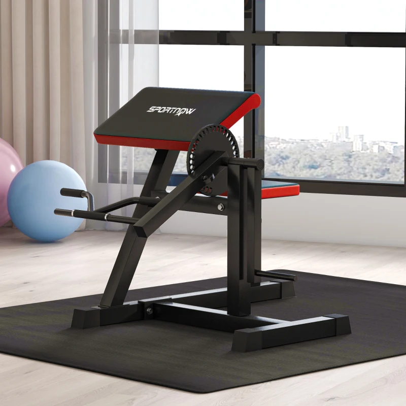 SPORTNOW Máquina de Bíceps e Tríceps 2 em 1 com Banco Scott e Assento Regulável em Altura para Casa e Ginásio