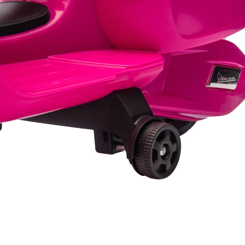 AIYAPLAY Moto électrique enfants 6 V, voiture électrique enfants avec Roues d'Apprentissage, pour 2-4 Ans, 71 x 37 x 52 cm, Rose