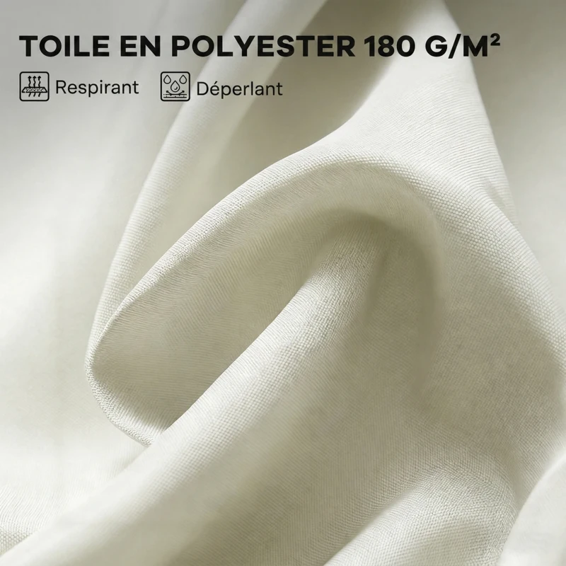 Outsunny Parasol de Jardin Exterieur 4,6 x 2,7 m, Grand Parasol Double Rectangulaire avec Manivelle, Polyester 180 g/m², Crème