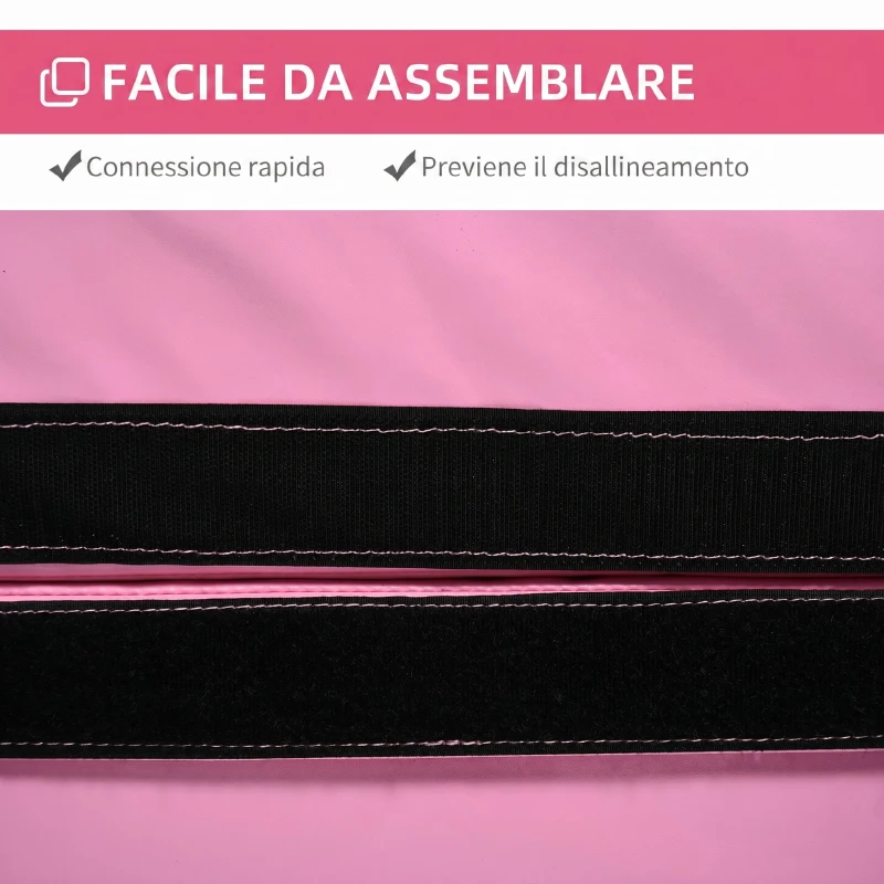 HOMCOM Tappeto pieghevole antiscivolo per pole dance e ginnastica, Ø150x5 cm, rosa