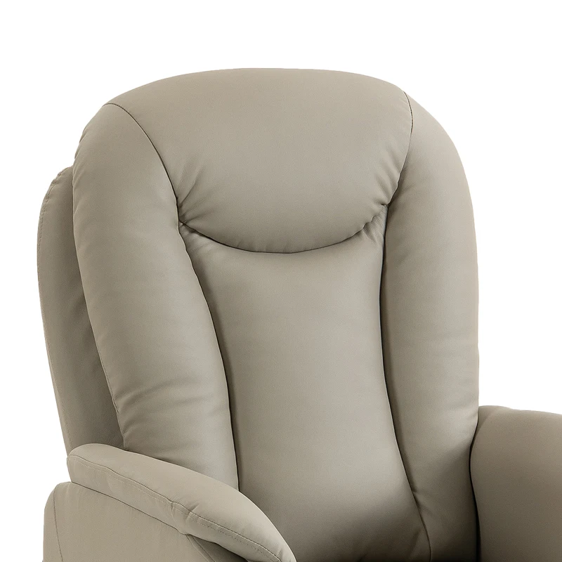 HOMCOM Fauteuil Releveur Électrique Massage Vibration et Chaleur, Fauteuil Relax Électrique en PU, Dossier Inclinable, Gris