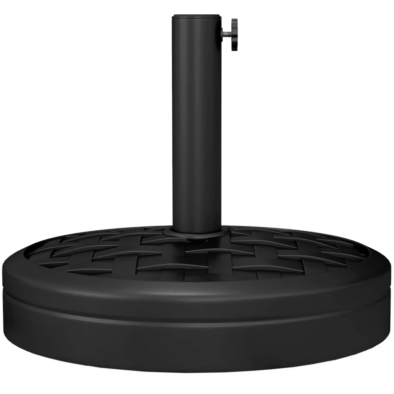 Outsunny Sonnenschirmständer aus Beton 18 kg Schirmständer, Rund Schirmhalter für Sonnenschirm 32/38/48mm Schwarz