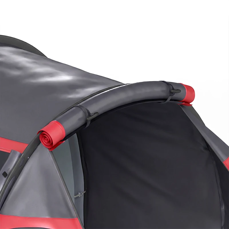 Outsunny 2 Man Tunnel Tent with Sewn-in Groundsheet, Air Vents, Rainfly, 2000mm Large Camping Tent with Bedroom, Porch, Living Area for Camping, Hiking, 426L x 206W x 154H cm, Dark Grey
