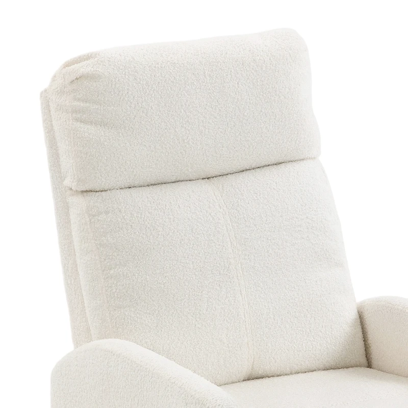 HOMCOM Fauteuil Relax Inclinable, Fauteuil de Relaxation en Peluche Teddy, Assise à Ressorts, Accoudoirs Rembourrés, Crème