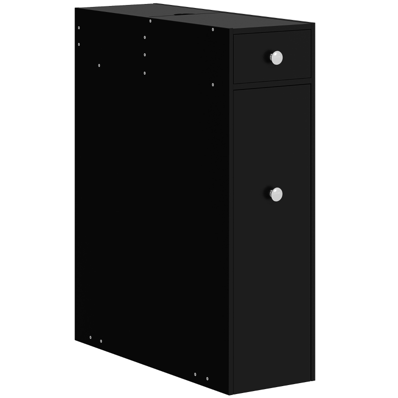 HOMCOM WC-Möbel mit Toilettenpapieraufbewahrung - 2 Schubladen-Organizer aus MDF - 17 x 48 x 58 cm