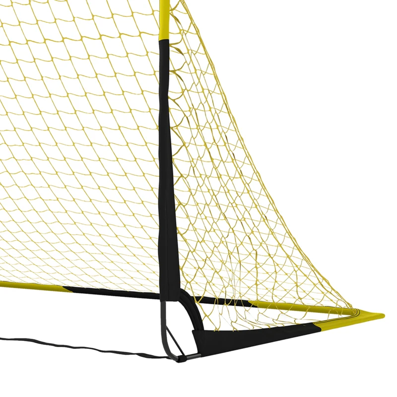 SPORTNOW Set of 2 Pop Up Football Goal, Portable Folding Football Net with Carry Bag, 8 U-Shaped Ground Stakes, Fibreglass Pole