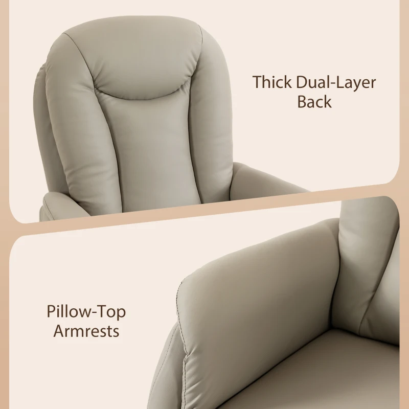 HOMCOM Fauteuil Releveur Électrique Massage Vibration et Chaleur, Fauteuil Relax Électrique en PU, Dossier Inclinable, Gris