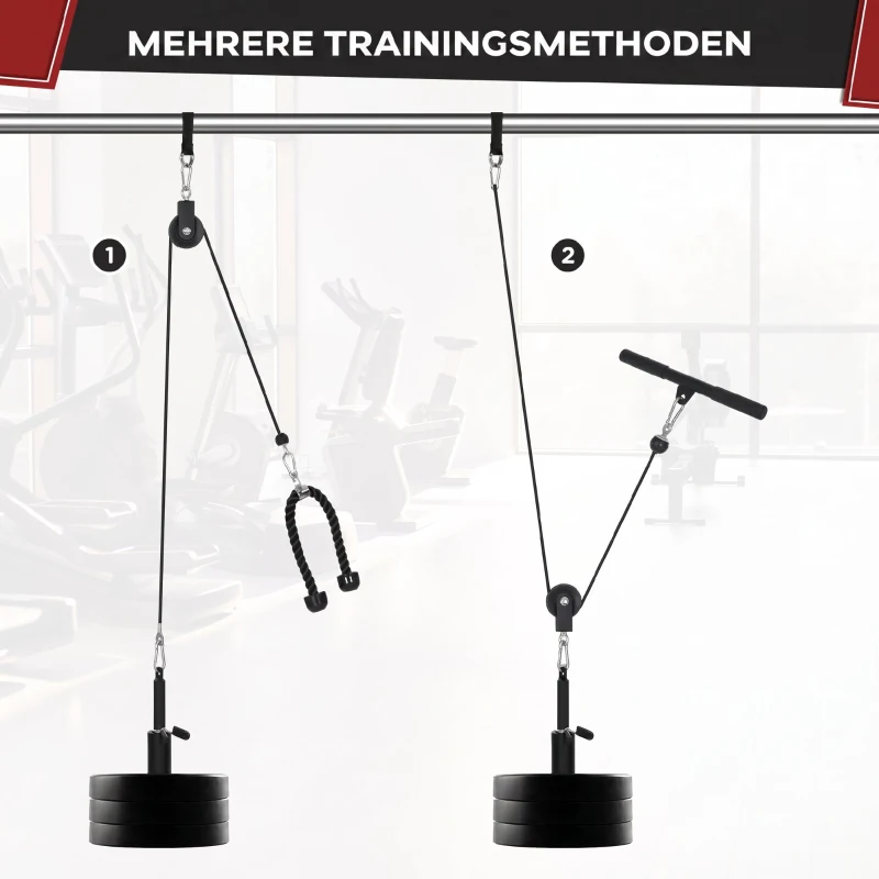 SPORTNOW Fitness Latzug Gym Fitnesssgeräte Kabelzug Pulley System Arm Krafttraining Latzugmaschine